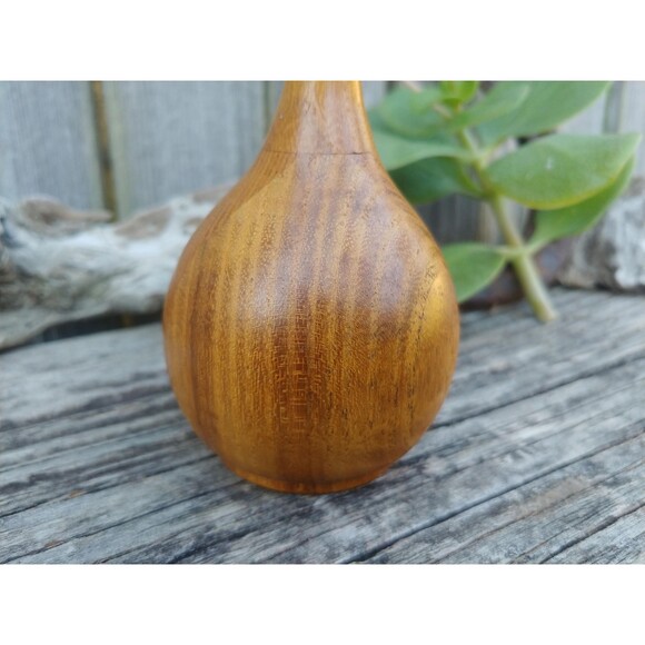 Vintage Longneck Hardwood Bud Vase, Romantic Gift For Women - Picture 5 of 10